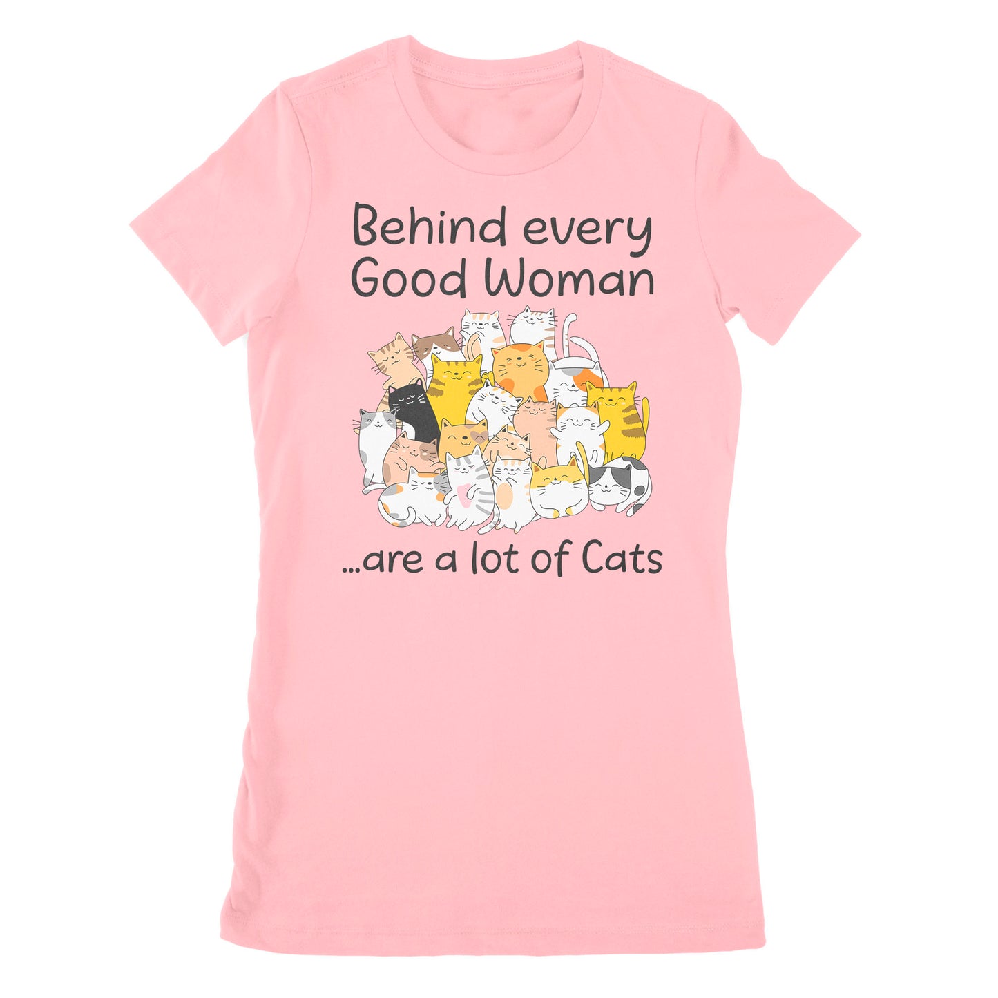 Premium Women's T-shirt - Behind Every Good Woman Are A Lot Of Cats