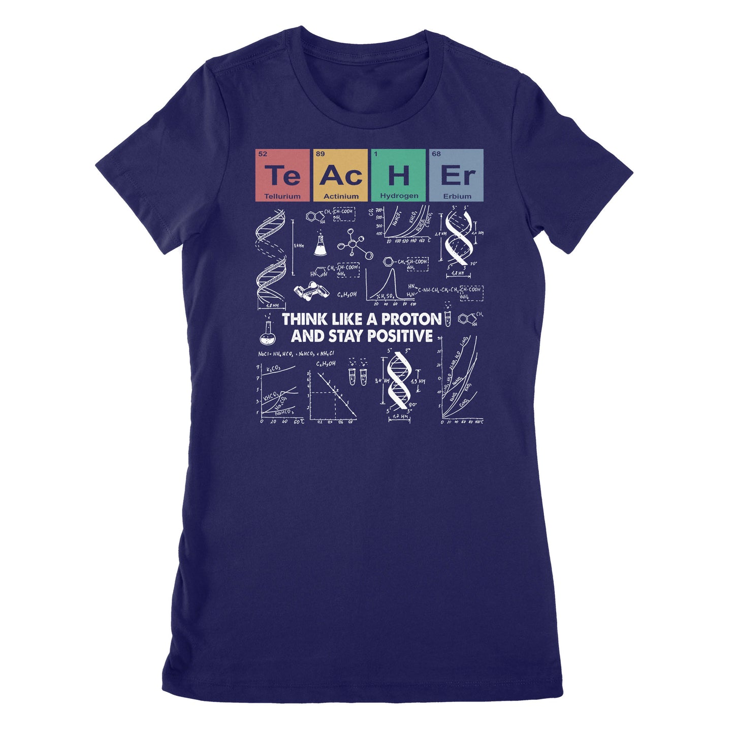 Premium Women's T-shirt - Teacher Think Like A Proton And Stay Positive