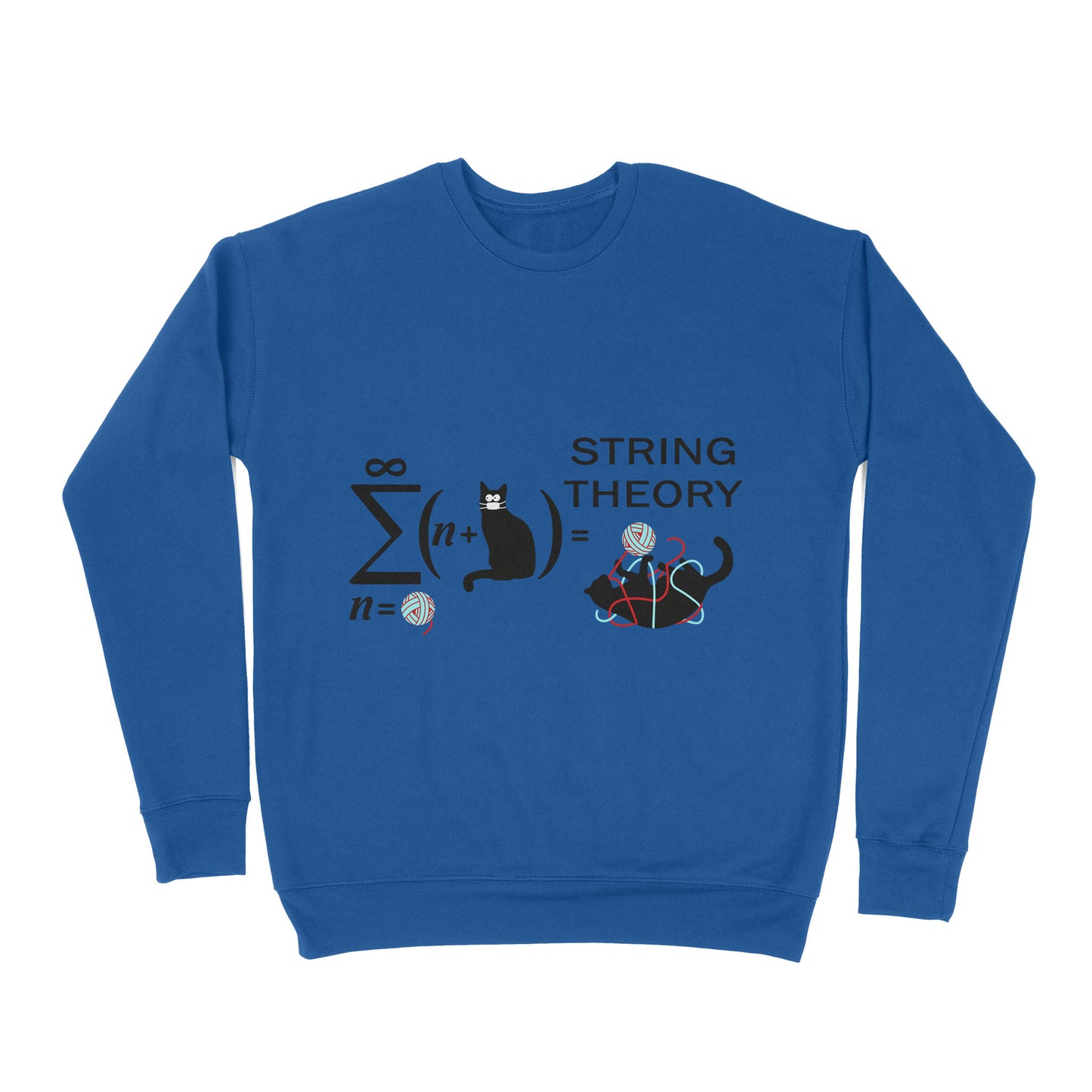 Premium Crew Neck Sweatshirt - String Theory Funny Maths Cat Wool