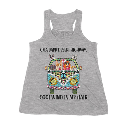 Premium Women's Tank - On A Dark Desert Highway Cool Wind In My Hair Car Hippie