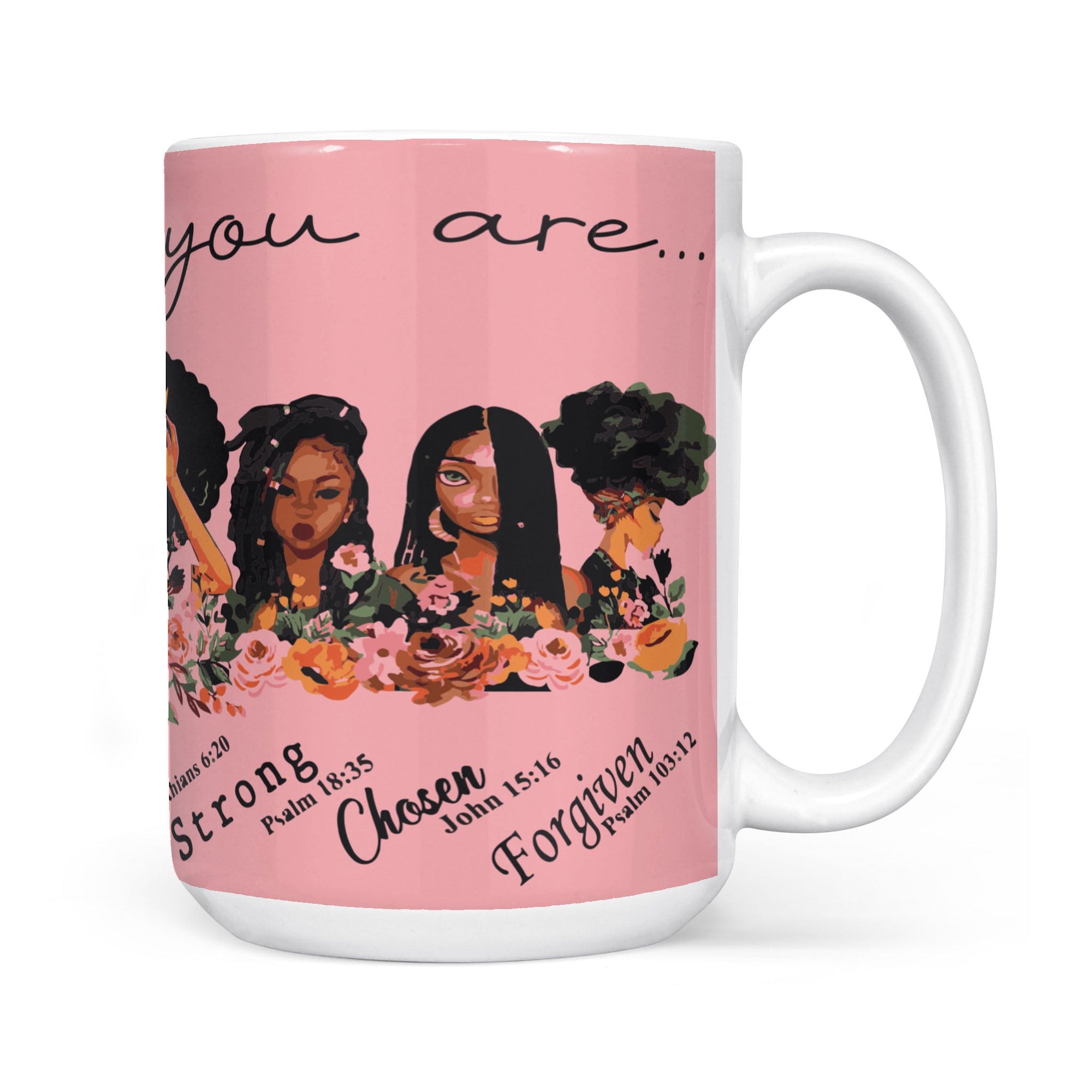 Black Girls God Says You are Unique Special Lovely Precious Satin White Edge-to-Edge Mug