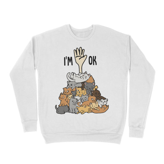 Premium Crew Neck Sweatshirt - Full Of Cats Im Ok