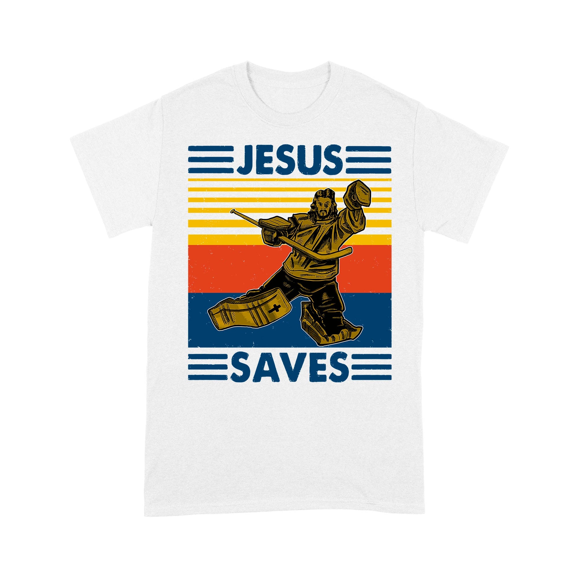 Jesus Saves Funny Vintage Hockey Ice Hockey Standard T-Shirt