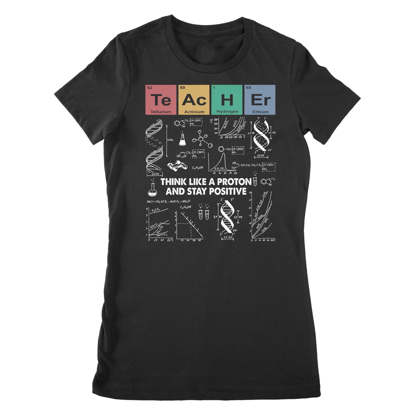 Premium Women's T-shirt - Teacher Think Like A Proton And Stay Positive