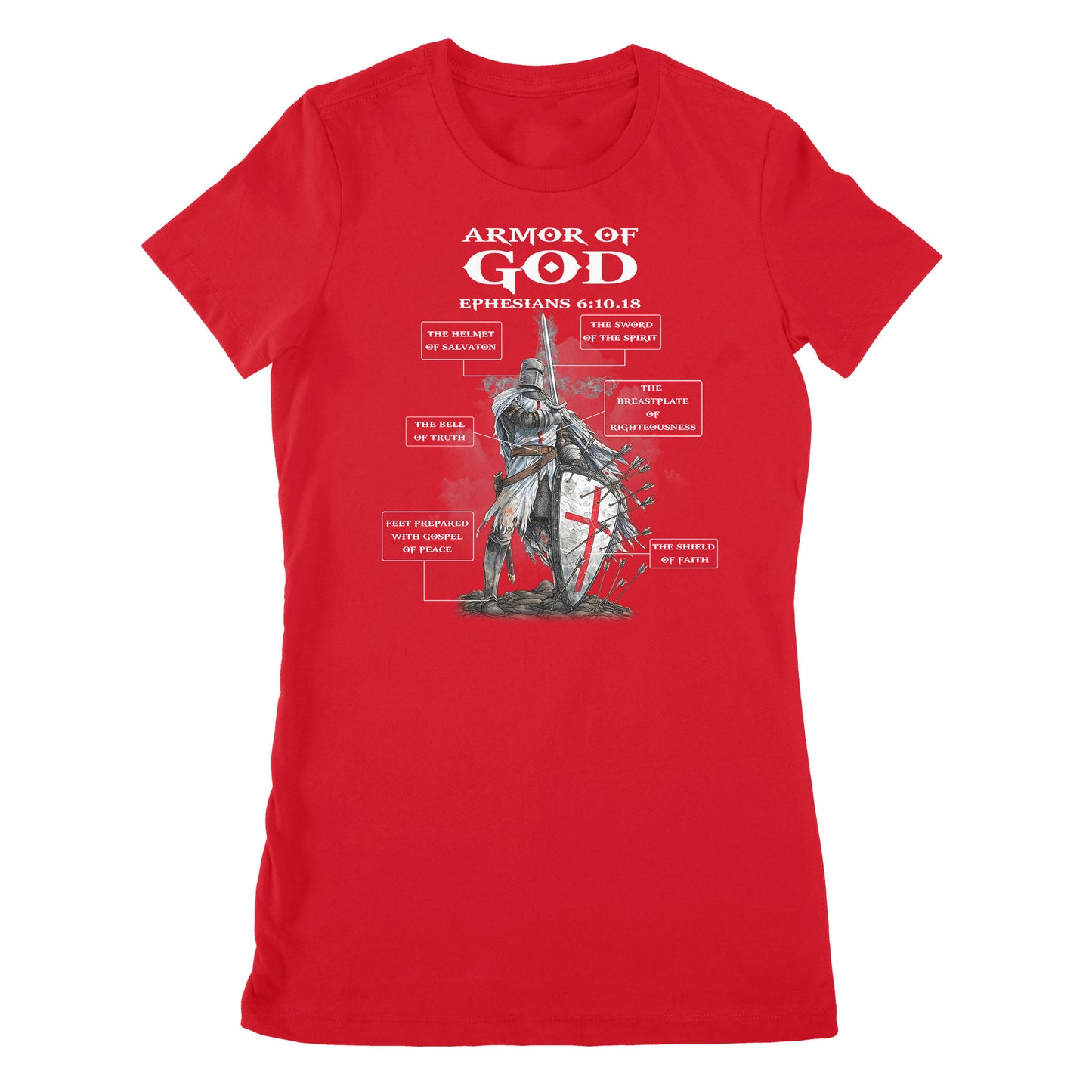 Armor of God Bible Study on Ephesians 6:10-18 - Premium Women's T-shirt