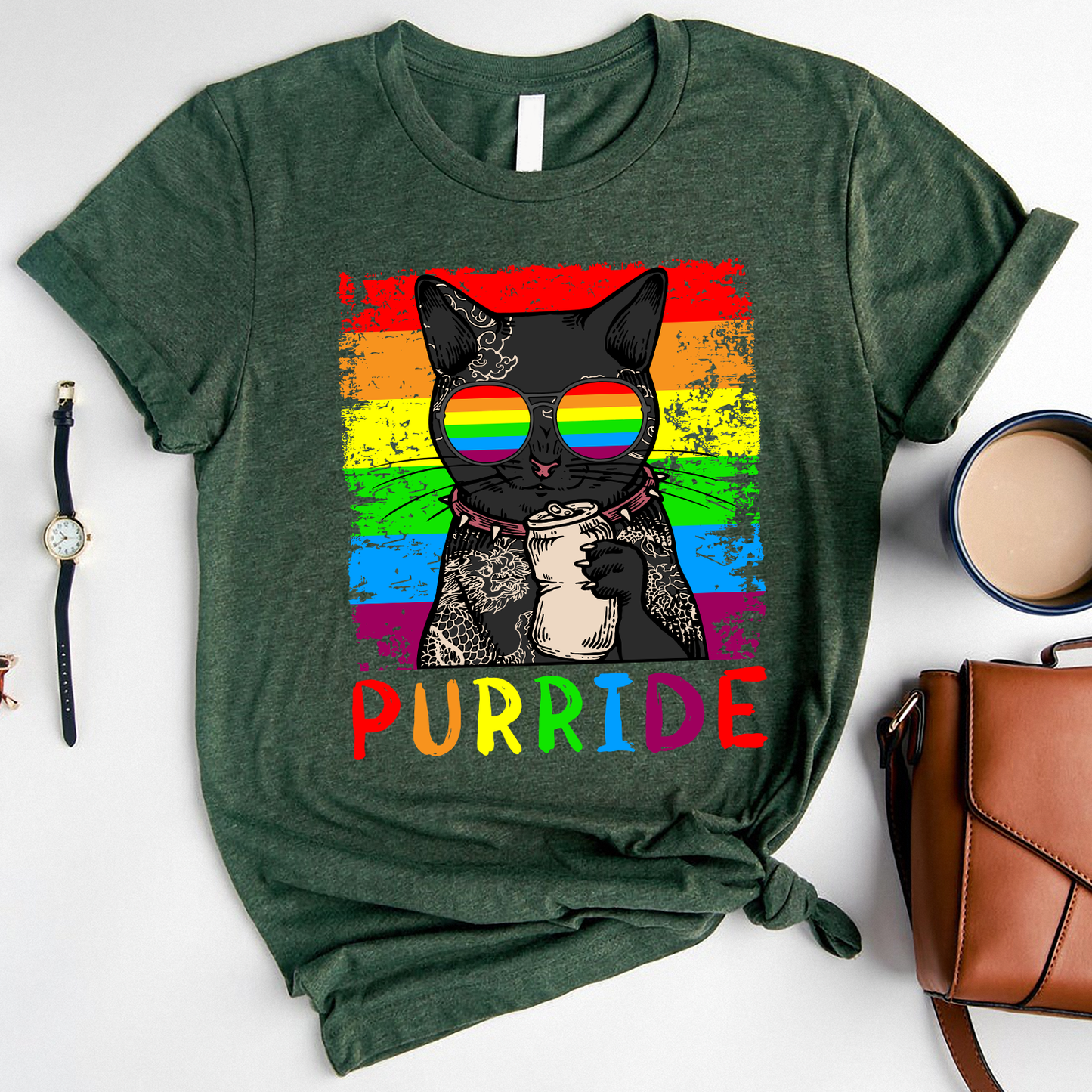 Funny Cat Purride LGBT Standard T-Shirt