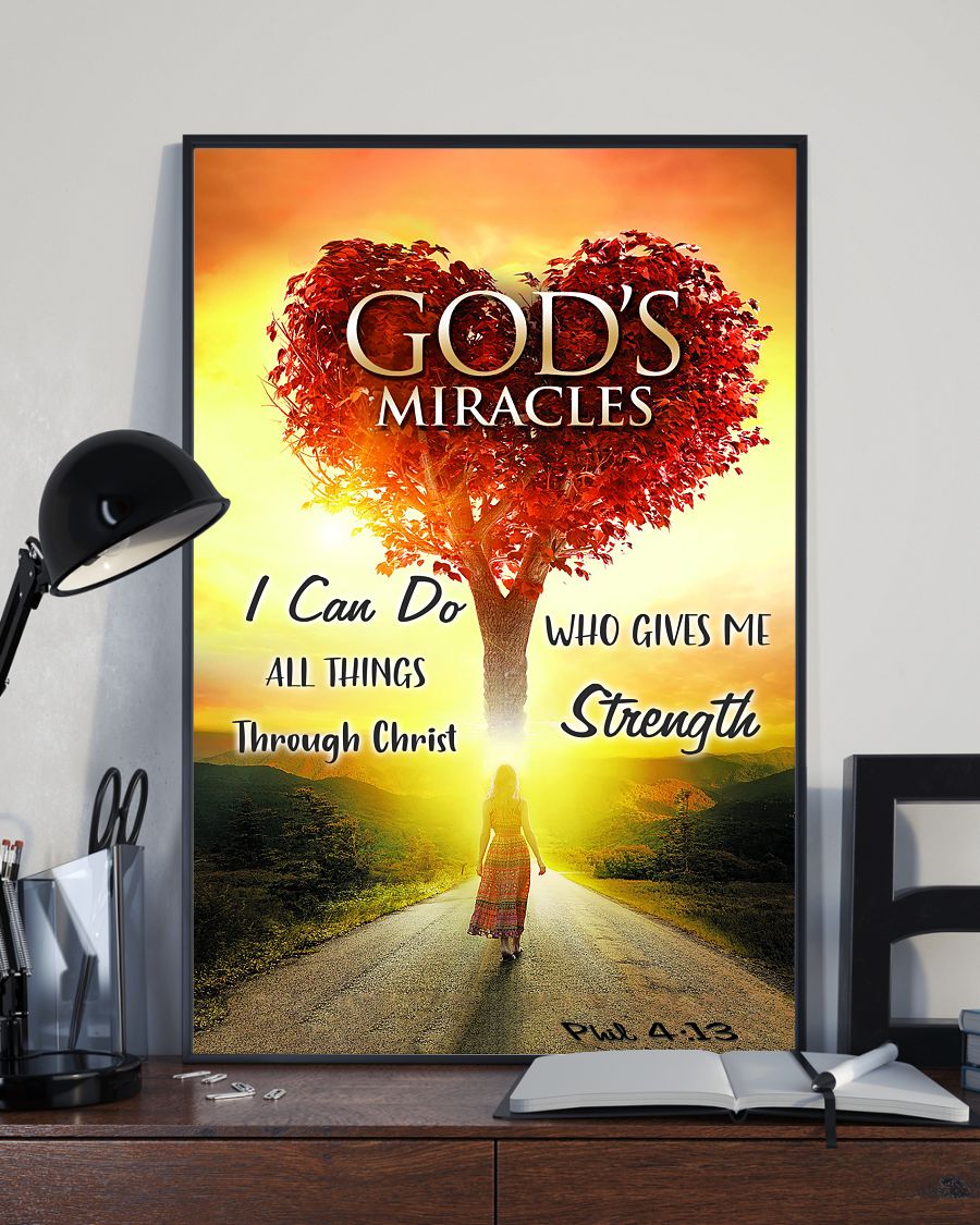 Standard Poster I Can Do All Things Through Christ Who Gives Me Strength: Philippians 4:13 God's Miracles