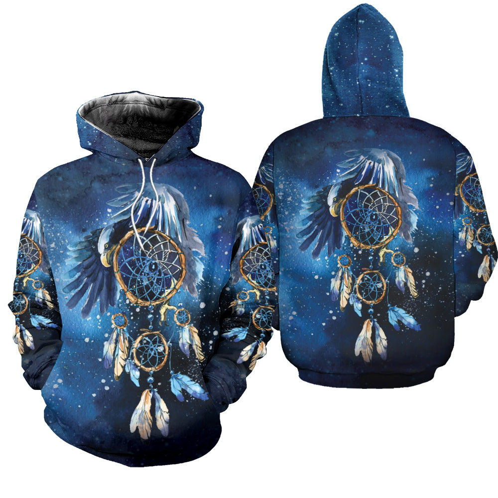 Blue Dreamcatcher Native American 3D All Over Print Hoodie and Zip Hoodie