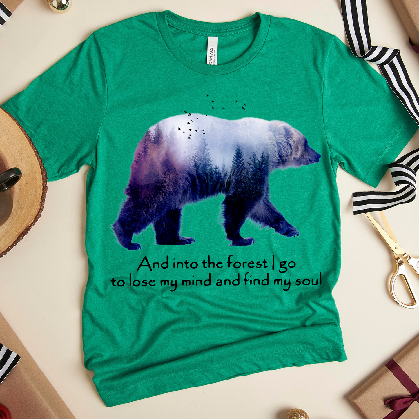 Bear Camping and into the forest i go to lose my mind and find my soul Standard T-shirt