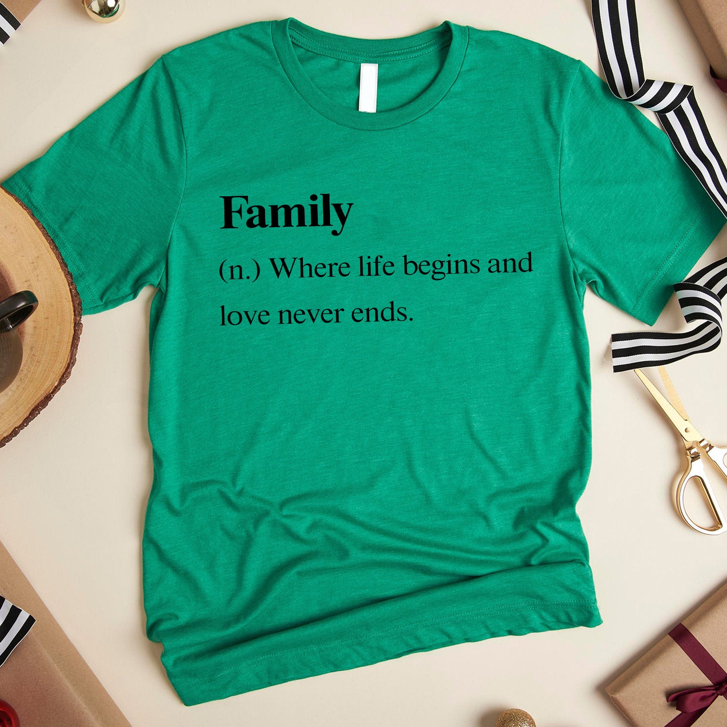 Family Definition T-Shirt Family Where Life Begins And Love Never Ends  Standard T-Shirt