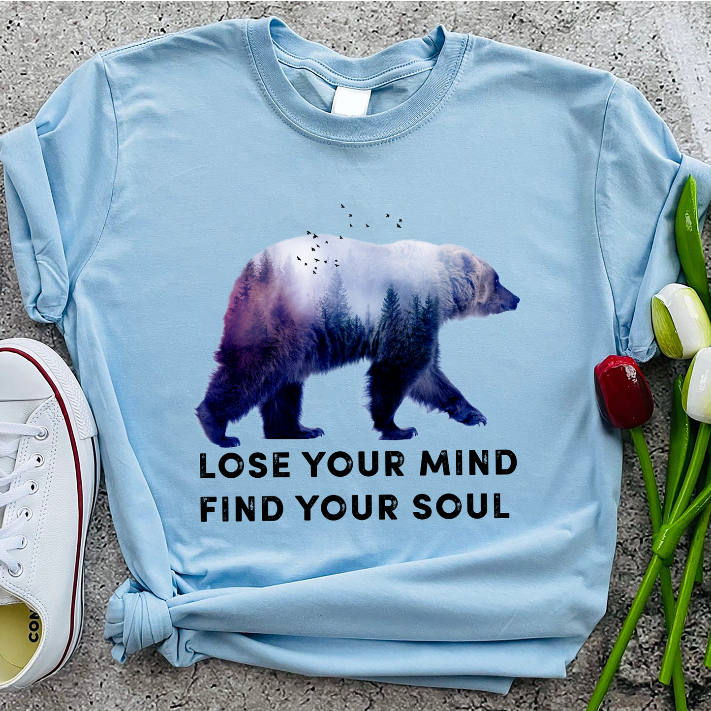 Bear Camping Lose Your Mind Find Your Soul T-Shirt