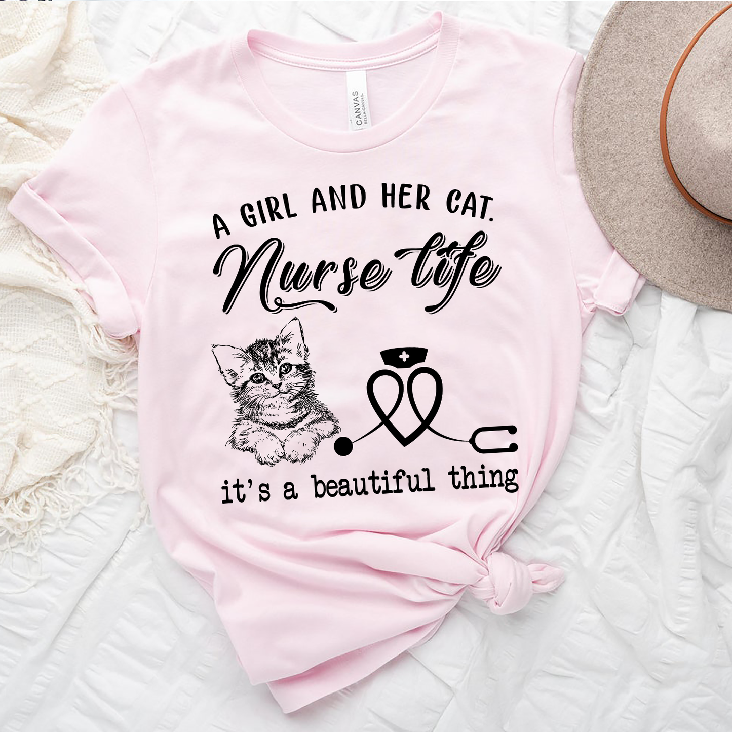 Cat Nurse A Girl...Her Cats And Nurse Life It's Beautiful Thing Standard T-shirt