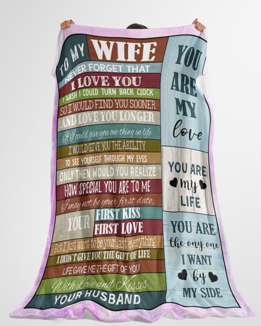 Fleece Blanket To my wife never forget that i love you