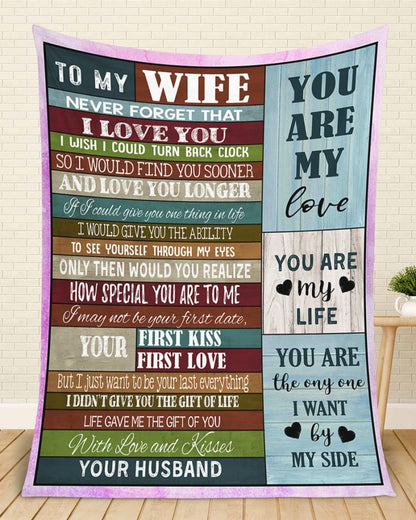 Fleece Blanket To my wife never forget that i love you