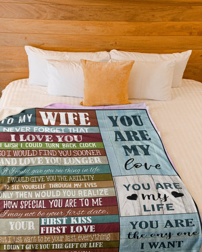 Fleece Blanket To my wife never forget that i love you