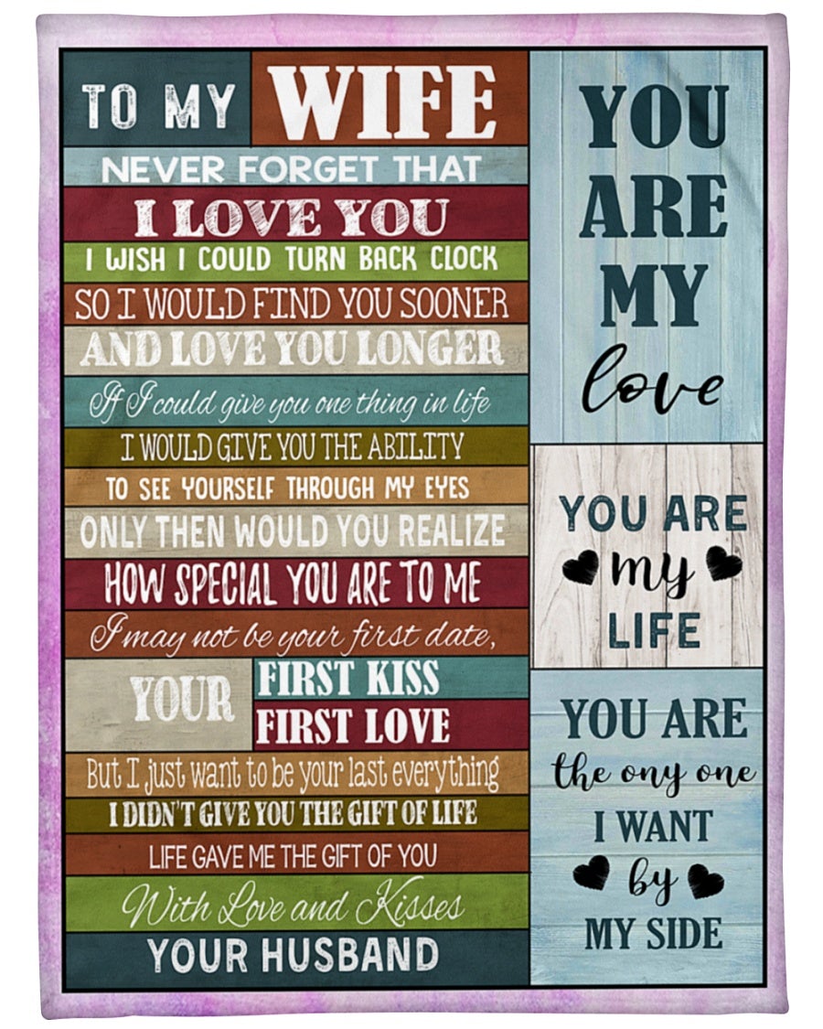 Fleece Blanket To my wife never forget that i love you