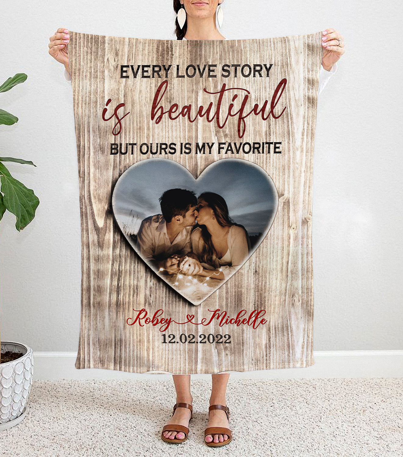 Personalized Couple Photo Every Love Story Is Beautiful But Ours Is My Favorite Blanket