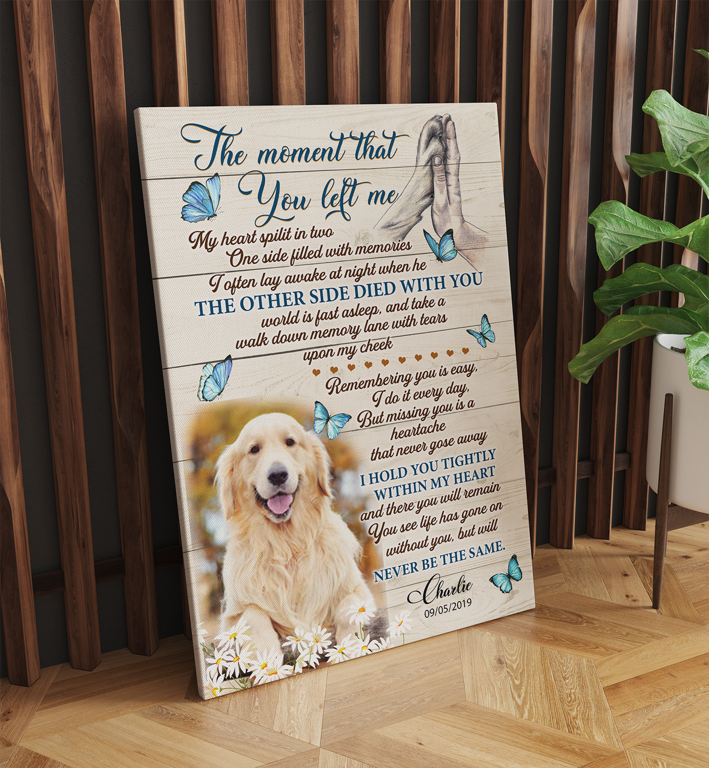Personalized Memorial Pet Photo,The Moment That You Left Me, Custom Gift for Pet Lovers, Memorial Gift Canvas Prints