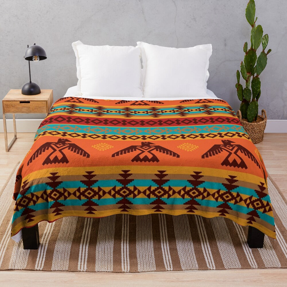 Native American Indian Thunderbird Pattern Blanket