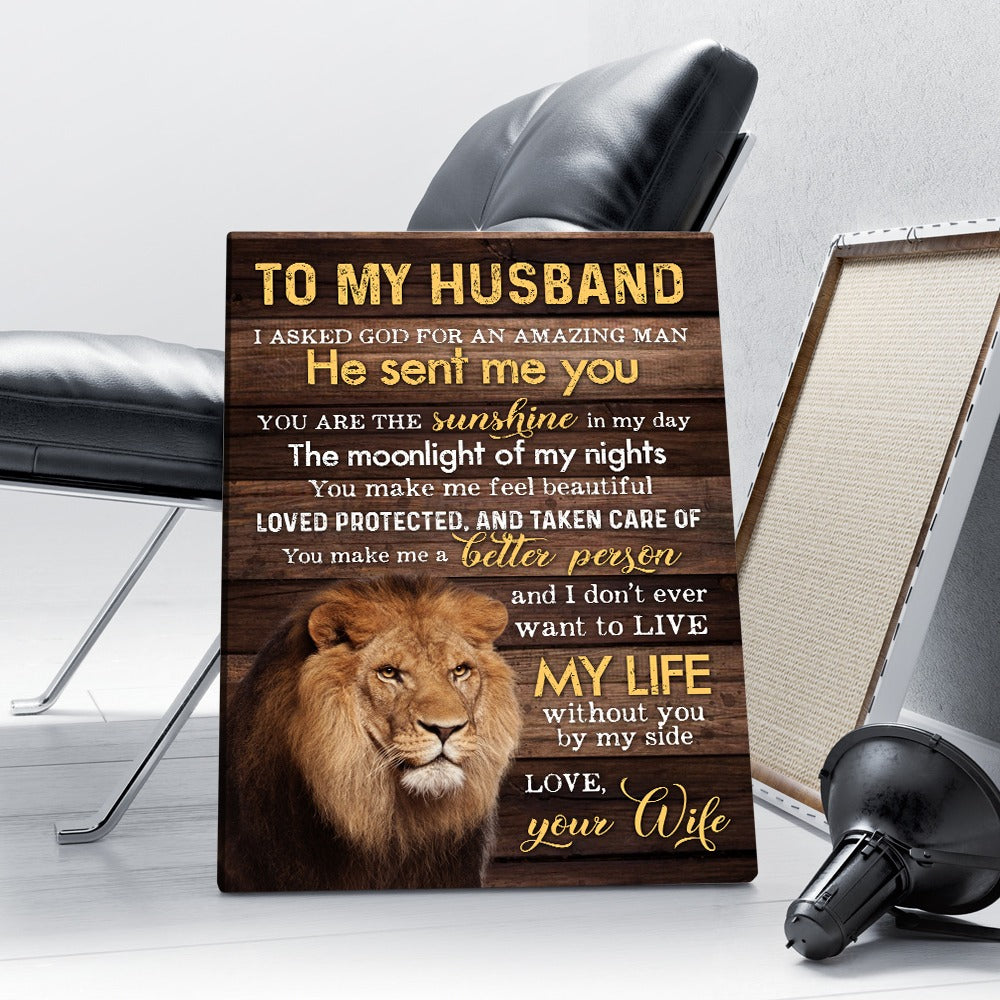 To My Husband You Are The Sunshine In My Day Lion Couple Canvas Prints And Poster