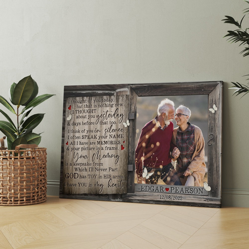 Personalized Photo Memorial I Thought Of You Today But That Is Nothing New For Loss Loved One Canvas Prints And Poster
