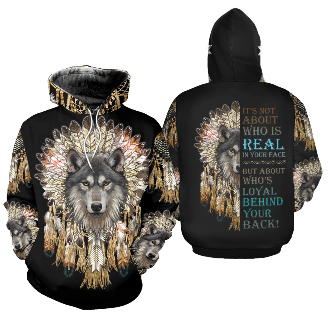 Native American Wolf It’s Not About Who Is Real In Your Face 3D All Over Print Hoodie And Sweatshirt