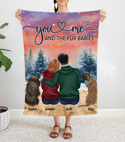 Personalized Custom Cat Blanket You And Me & The Fur Babies Anniversary Gift For Dog & Cat Lover Couples Husband & Wife