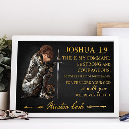 Personalized God Woman Warrior, Joshua 1:0 This Is My Command Be Strong And Courageous Canvas Prints