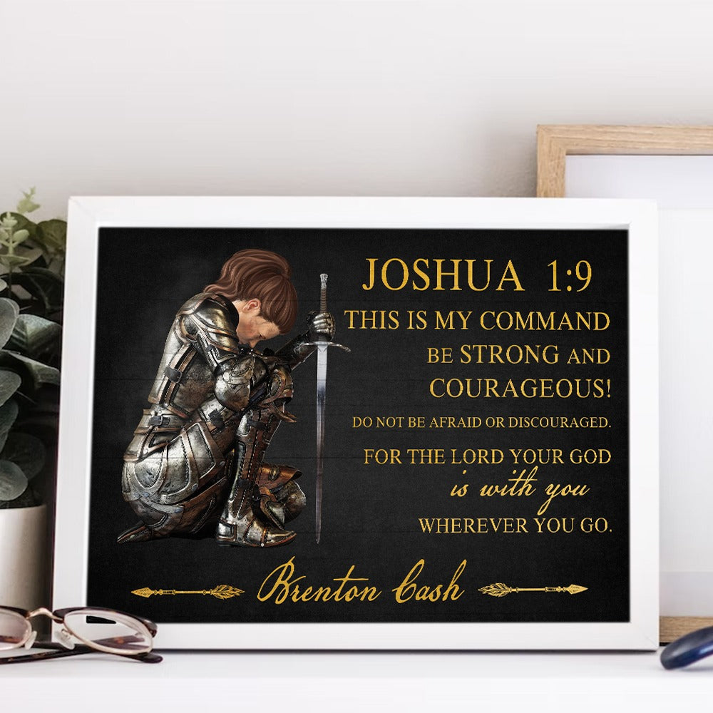 Custom Scripture Engraved Tumbler - Joshua 1:9 Be Strong and