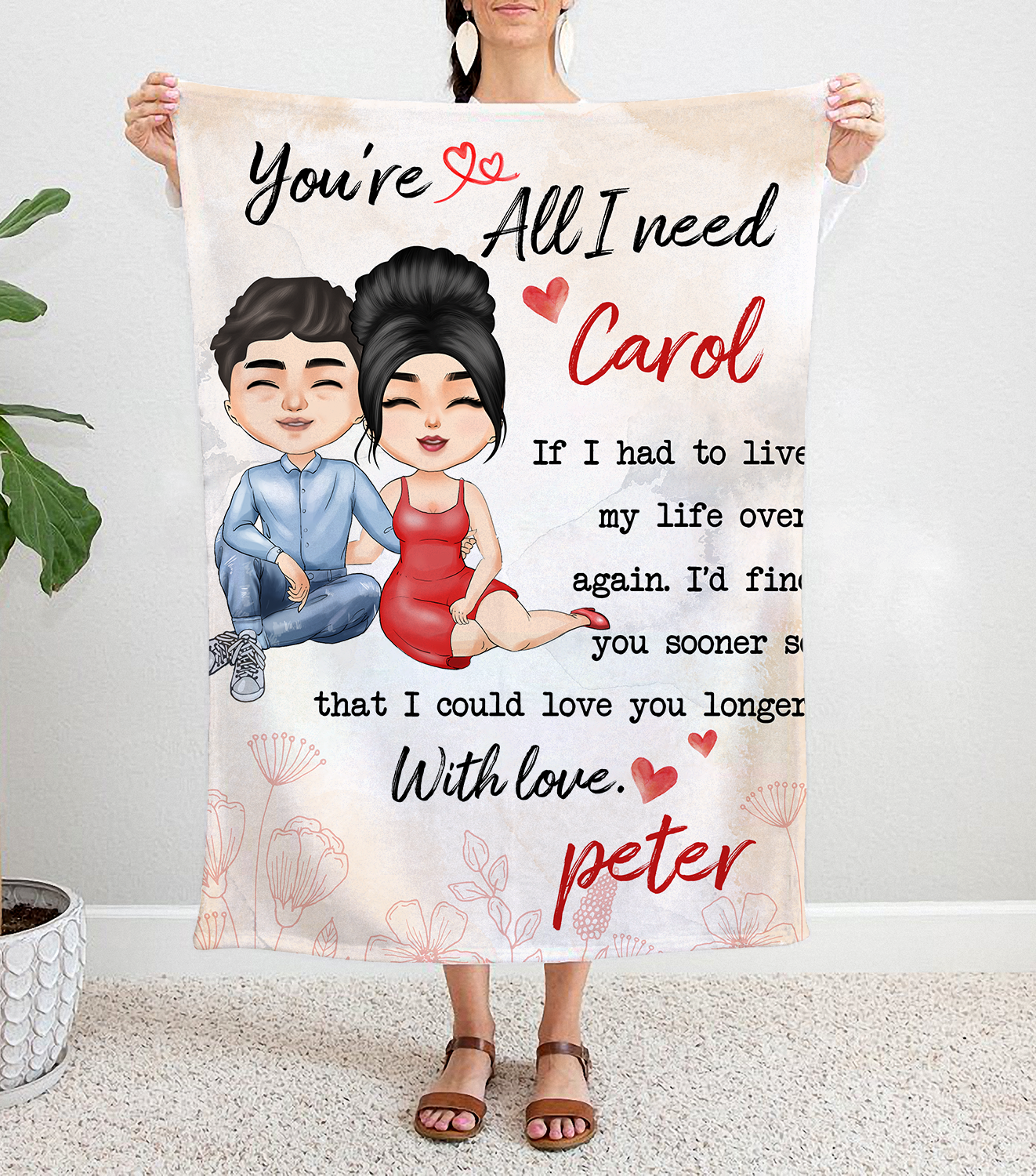 Personalized You Are All I Need Love, Gift For Husband, Wife, Lovers, Girlfriend, Boyfriend Blanket
