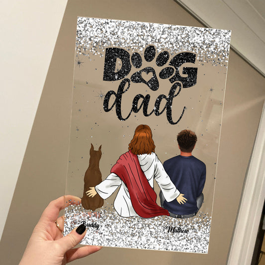 Personalized Dog And Memorial Dog And Jesus Acrylic Plaque