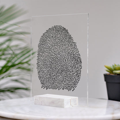 God's Fingerprint Character of God Imprint Acrylic Plaque