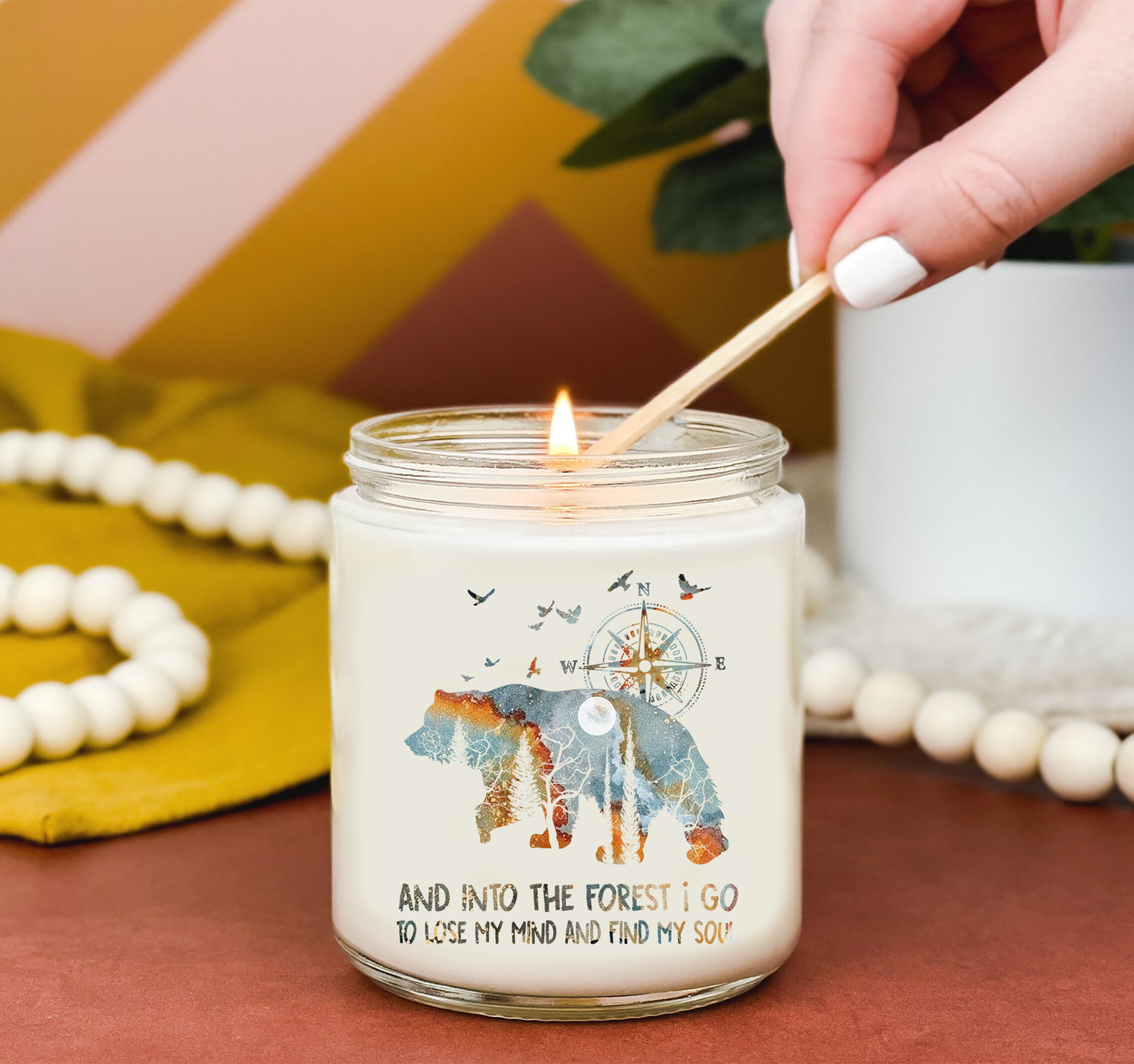 Bear Camping Candle