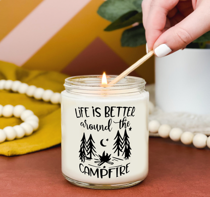 Life is Better Campfire Candle