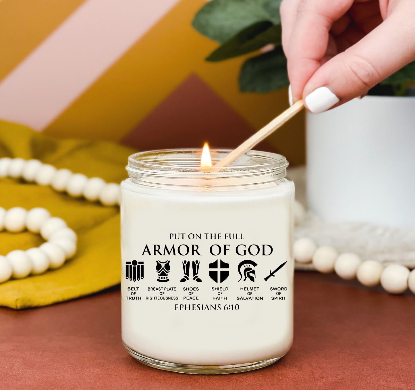 Put on The Full Armor of God Candle