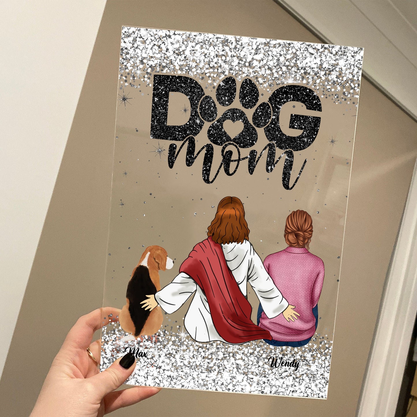 Personalized Dog Mom And Jesus Acrylic Plaque