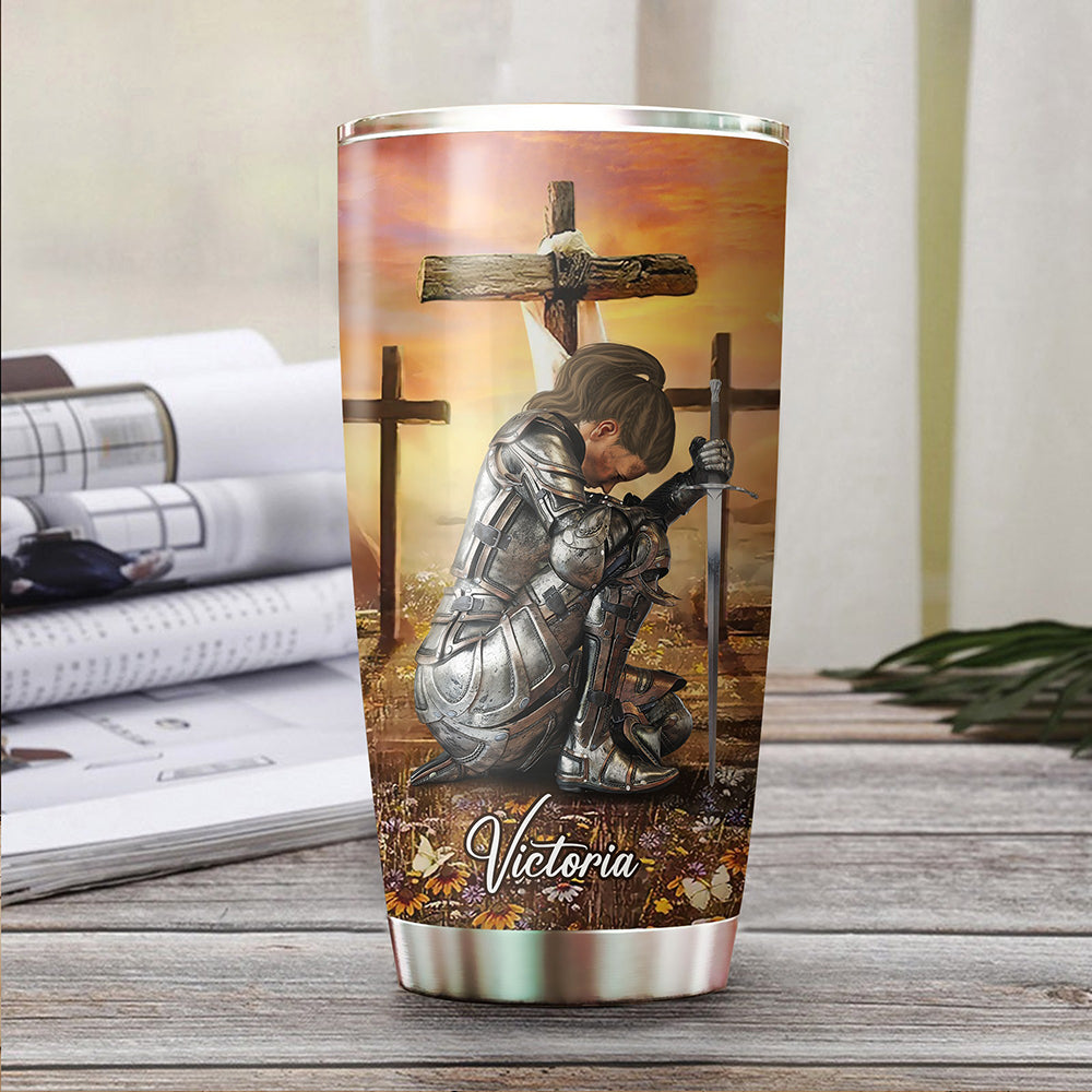 Personalized Woman Warrior Of God Way Maker Miracle Worker Promise Keeper Light In The Darkness Tumbler