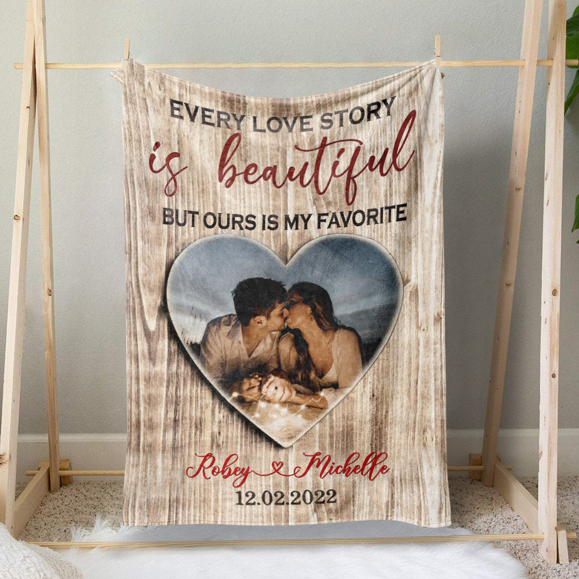 Personalized Couple Photo Every Love Story Is Beautiful But Ours Is My Favorite Blanket