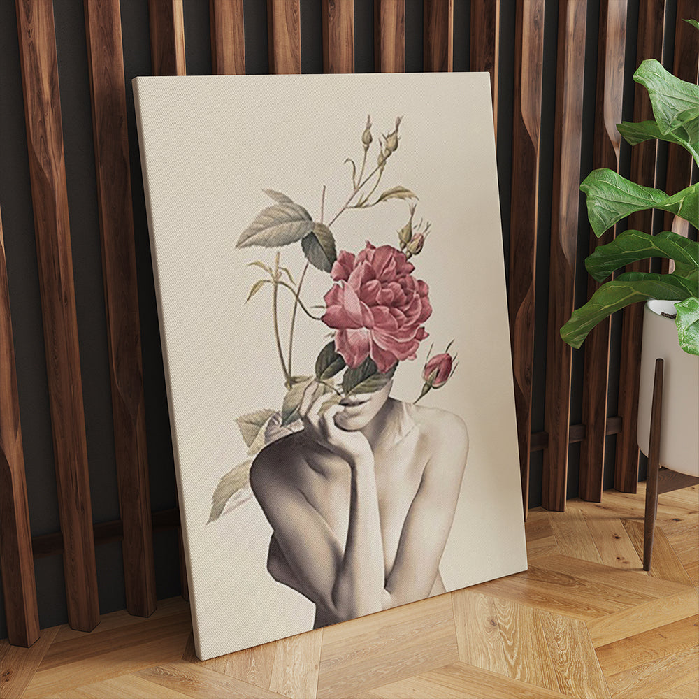 Flower Head Woman Art Print  Woman With Plants on Head Poster