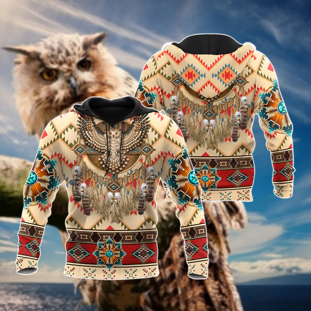 Native American Culture Pattern Feather Dreamcatcher 3D All Over Print Hoodie And Zip Hoodie