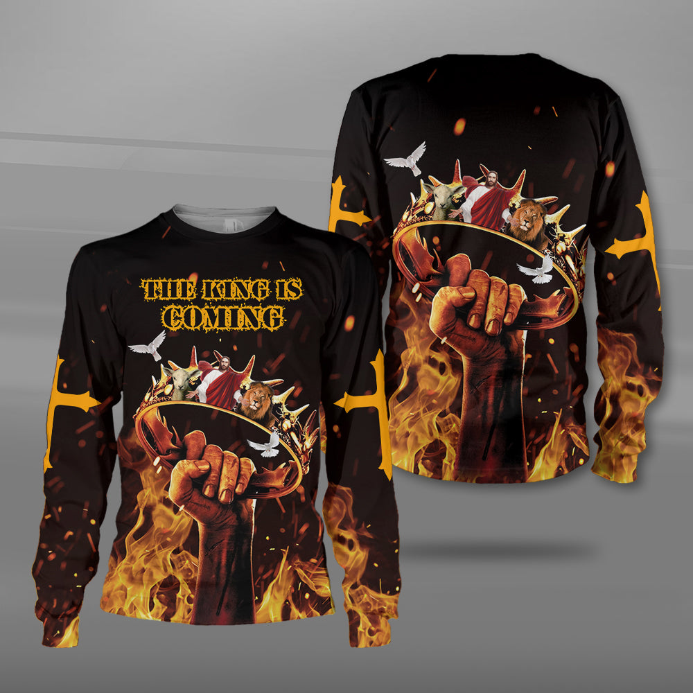 Crown Of Thorns Featuring Jesus The Lion And The Lamb-The King Is Coming  3D All Over Print T-Shirt And Hoodie