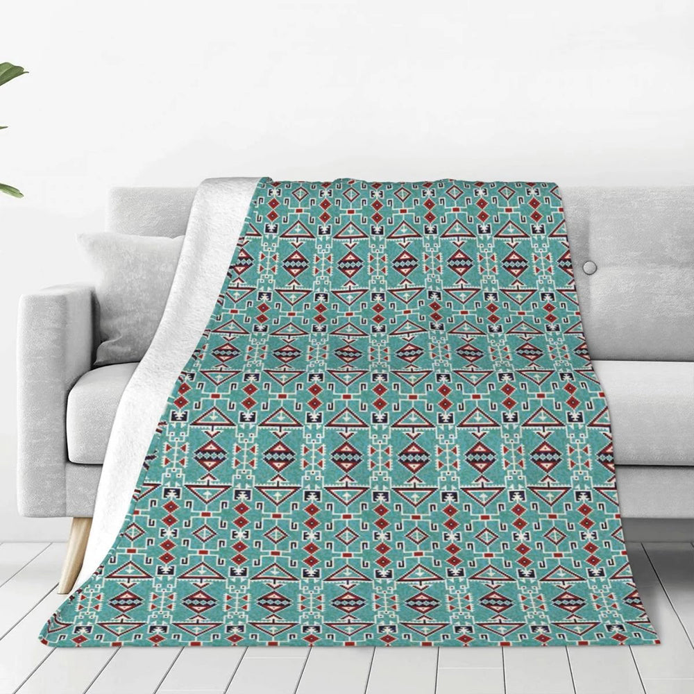 Native American Coral Pattern Blanket