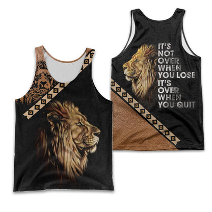 Lion King Lion It's Not Over When You Lose It's Over When You Quit 3D All Over Print Hoodie And Sweatshirt