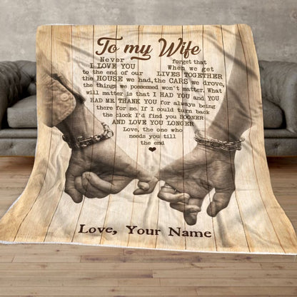 Personalized To My Wife Never Forget That I Love You Blanket