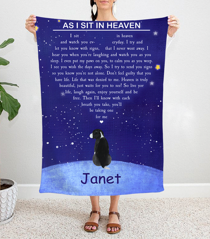 Personalized Custom Dog Blanket, As I Sit In Heaven Blanket