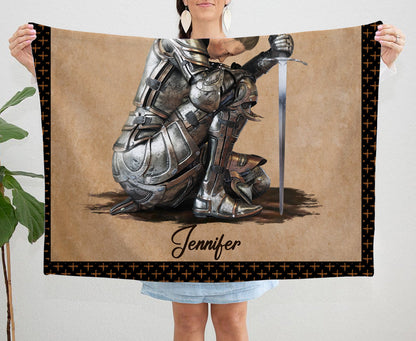 Personalized Woman Warrior Of God of God Put On The Full Armor of God Ephesians 6-10 Blanket