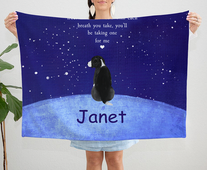 Personalized Custom Dog Blanket, As I Sit In Heaven Blanket