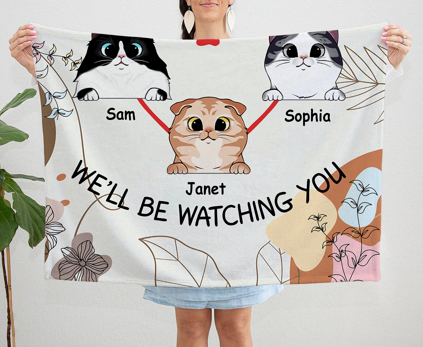 Personalized Custom Cat Blanket, Watching Every Treat You Fake Cats - Blanket