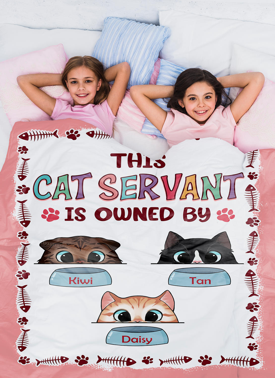 Personalized Custom Cat Blanket, This Cat Servant Is Owned By Blanket