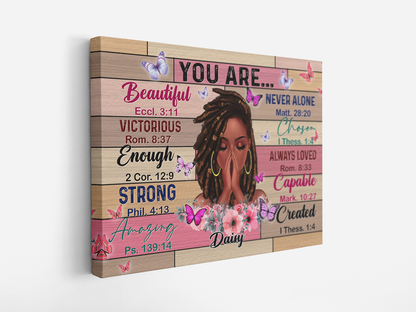 Personalized Black Queen, Black Girl You Are Beautiful Canvas Prints